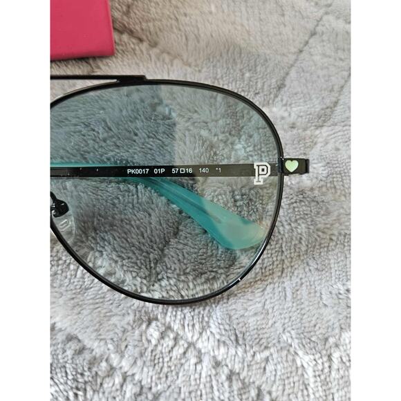 Victoria Secret PINK PK0017 01P Black Metal Aviator Sunglasses 57-16-140 0017 - Picture 3 of 9